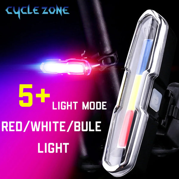 3 Color Bicycle Rear Light USB Rechargeable Cycling Tail Lamp Waterproof MTB Bike Warning Taillights for Running Riding Cycling