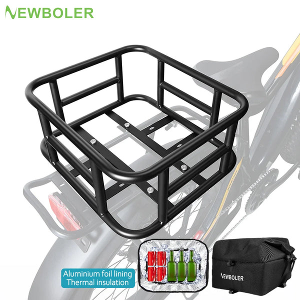 Rear Bike Basket Bicycle Cargo Rack Bag Large Capacity Fron E-Bike Basket Bike Baskets Rear Rack  for Outdoor Travel Shopping
