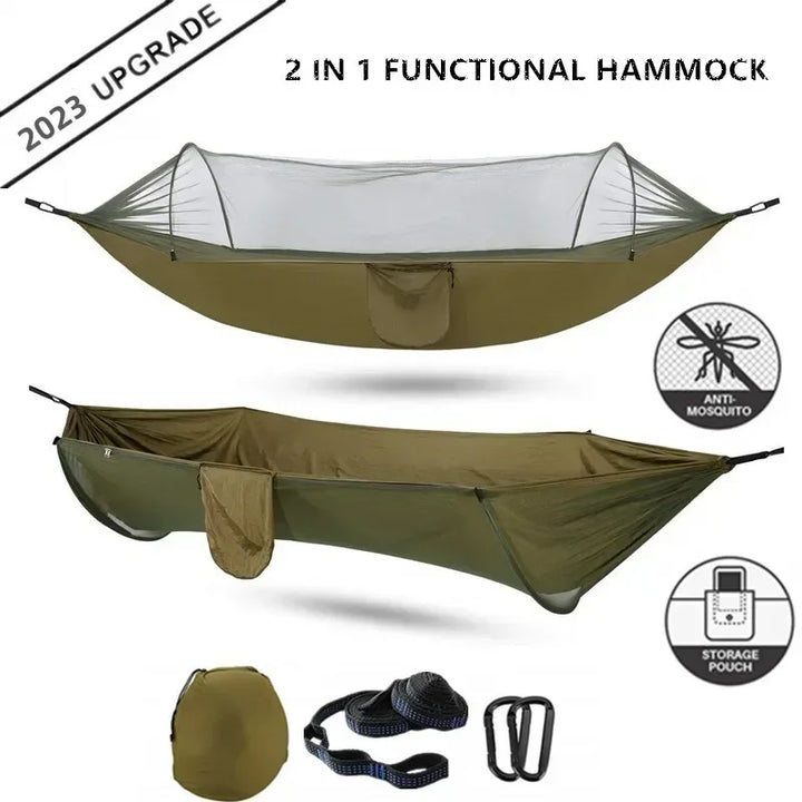 Bike camping gear - Pop-Up Hammock with Mosquito Net