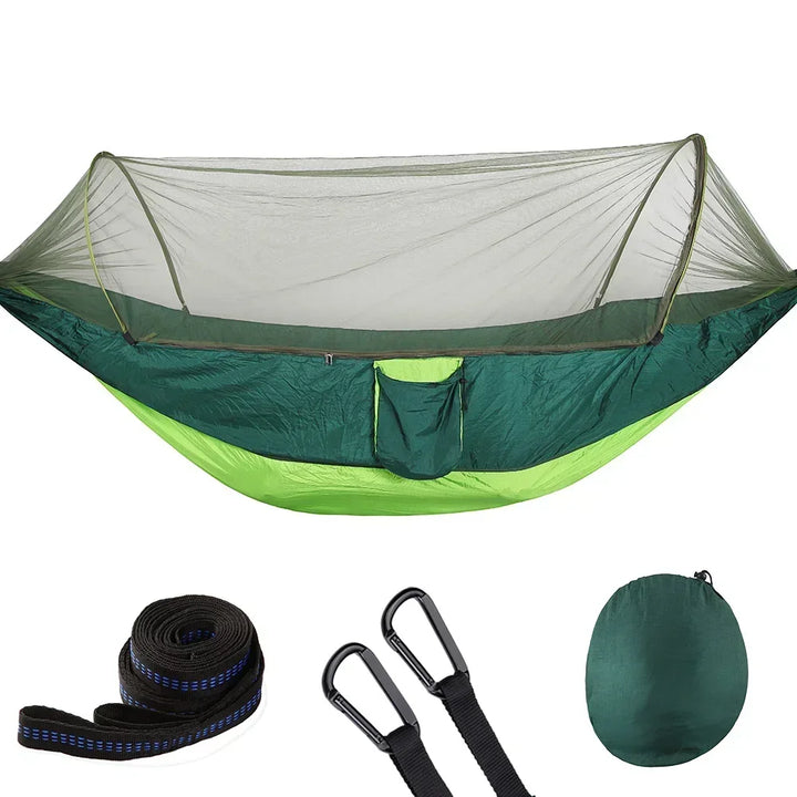 Bike camping gear - Pop-Up Hammock with Mosquito Net